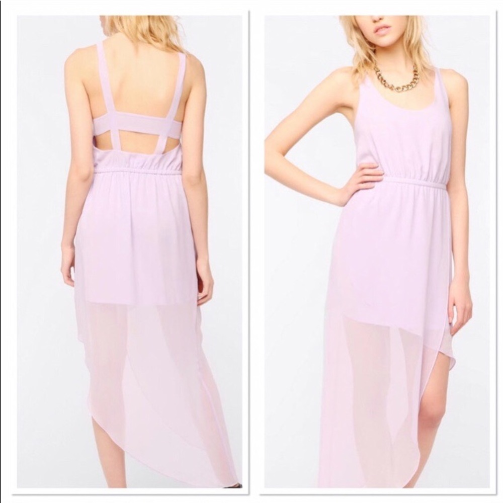 Silence + Noise high low cage back dress